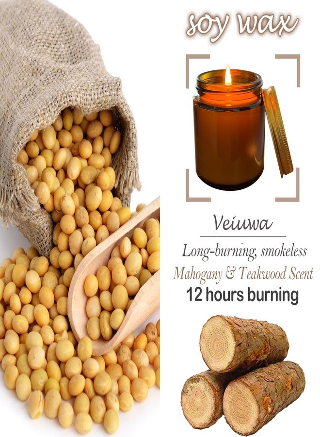 Veiuwa 24 Pcs 4 Oz Mini Soy Candles,Mahogany & Teakwood Scented Candles Set,Bulk Aromatherapy Candle,Suitable as Gifts or Souvenirs for Occasions Such as Birthdays and Weddings. - Image 3